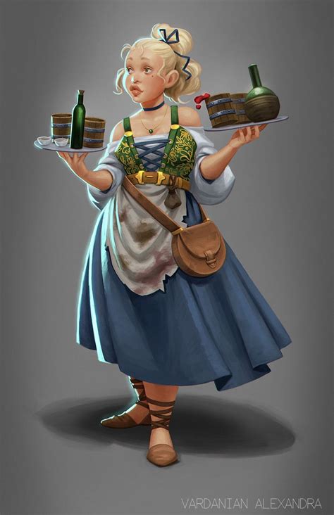 ArtStation Waitress Alexandra Vardanian キャラクター作成 ファンタジーのキャラクターデザイン
