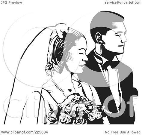Royalty Free Rf Clipart Illustration Of A Black And White Wedding