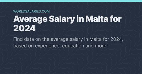 Average Salary In Malta For 2024