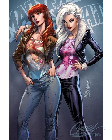 Mary Jane And Black Cat Beyond 1 Cover 1 D J Scott Campbell Fan Page