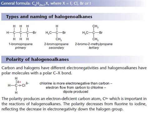 Halogenoalkanes A Level Level Revision Chemistry Organic Chemistry