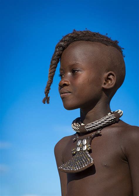 Young Himba Twin Girl With Ethnic Hairstyle Epupa Namibia Ethnic