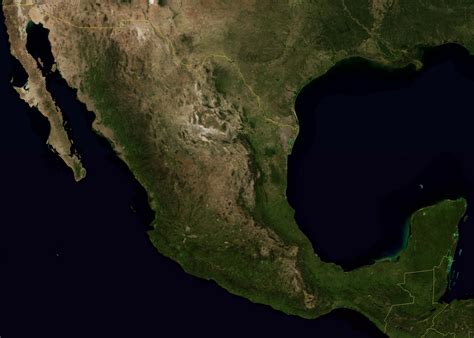 Mapa Del Satélite De México Vista Del Cielo Y Vista Desde El Satélite