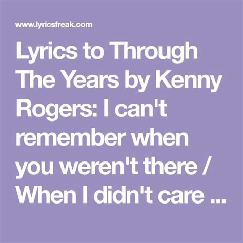 Kenny Rogers Through The Years Lyrics Framed Aploxa