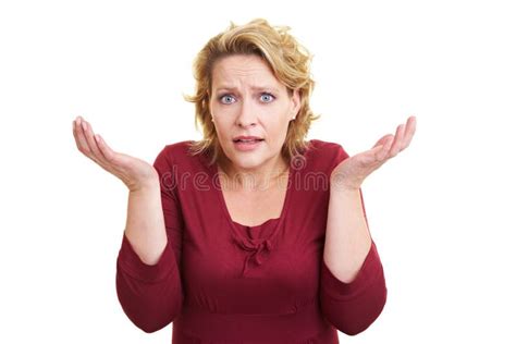 Woman Shrugging With Her Shoulders Royalty Free Stock Photos Image