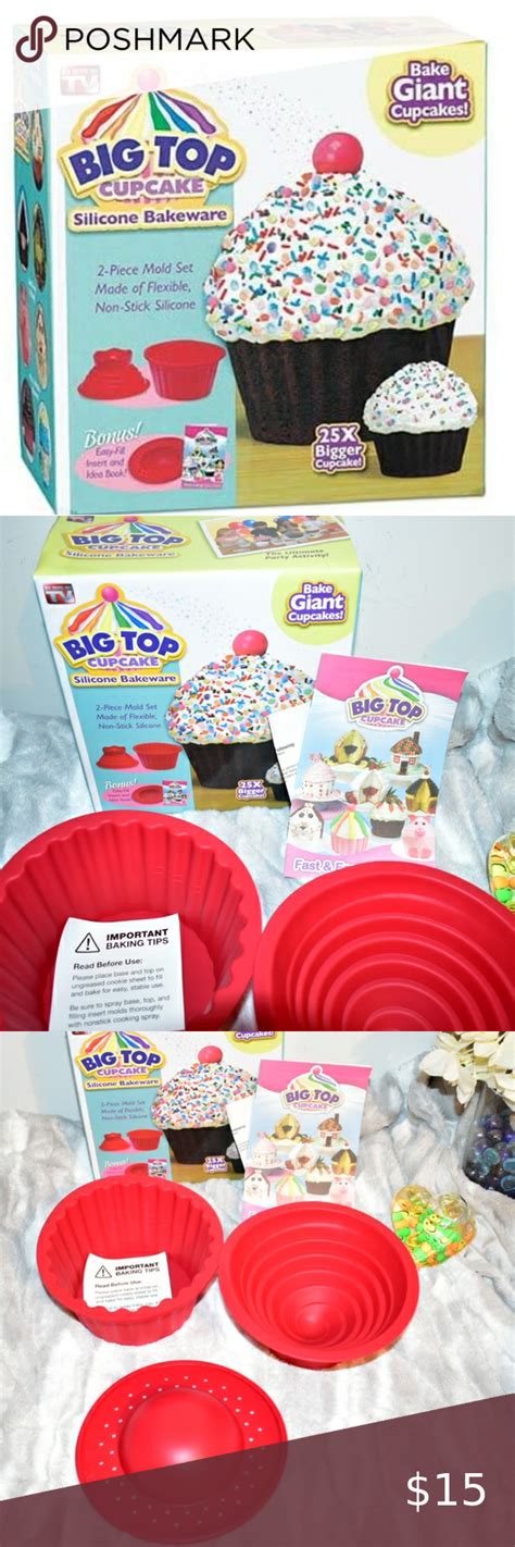 Hp💗big Top Cupcake Silicone Bakeware As Seen Ontv Big Top Cupcake Big Cupcake Silicone Bakeware