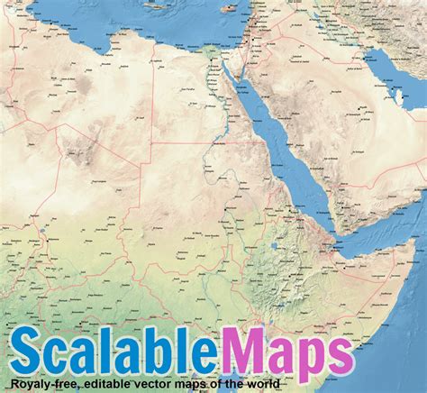 Scalablemaps Vector Map Of Northeast Africa Shaded Relief Raster