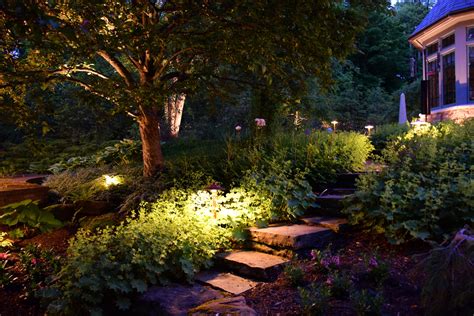 Wallpaper Garden Night Pond Stairs Backyard Estate Tree Autumn