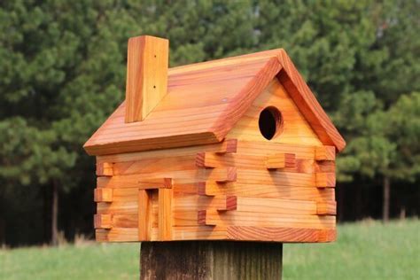 Free Bird House Plans Log Cabin Easy Homemade Bird Box Diy