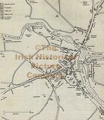Section Of Map Of Navan Co Meath Ireland Mh 00184 The Historical