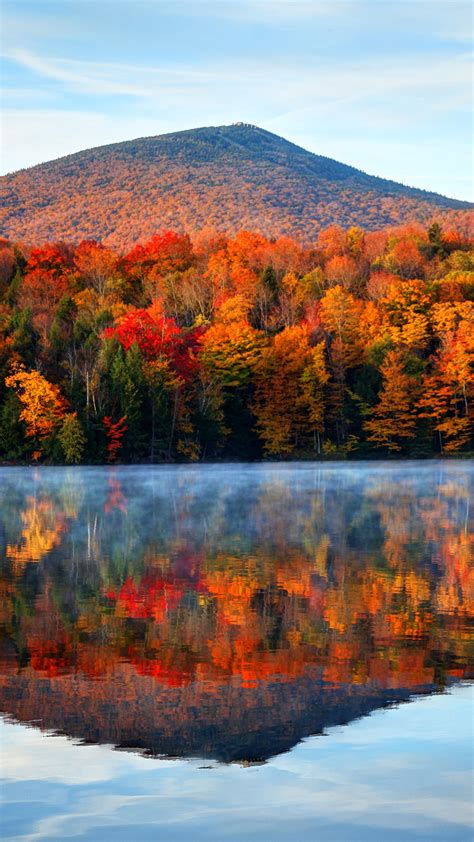 Early Morning Autumn Light Near Killington Vermont New England Usa