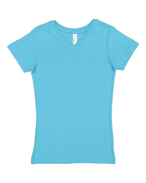 Lat 2607 Girls V Neck Fine Jersey T Shirts From 2 88