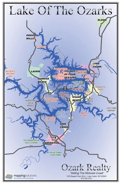 Printable Lake Of The Ozarks Map