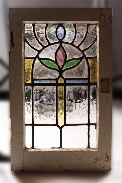 Gorgeous Antique Art Nouveau American Stained Glass Window Matching