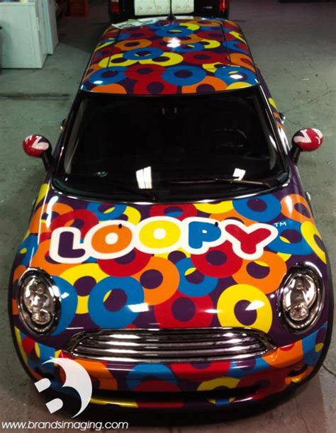 This type of vinyl decal can be designed to perfectly contour any truck's body and can be removed at any given time without causing damage to the vehicle's original paint job. Loopy Mini Cooper wrap | Mini cooper, Mini cars, Car wrap