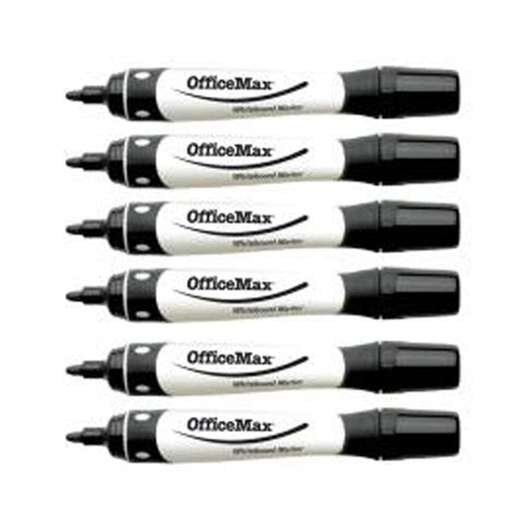 Officemax Drysafe Whiteboard Marker 2 0mm Bullet Tip Black Pack 6 Winc