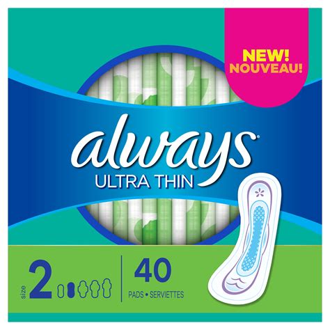 Always Ultra Thin Pads Without Wings Unscented Long Size 2 40 Ct