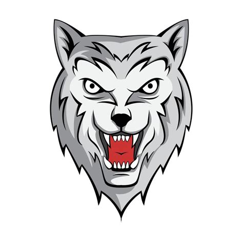Angry Wolf Head Illustration 14486513 Vector Art At Vecteezy