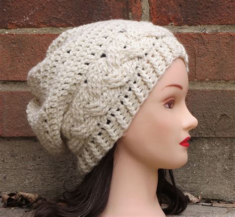 Crochet Hat Pattern Julia Slouchy Beanie Hat Fall Winter Braid Cabled Pdf Pattern Women Teen