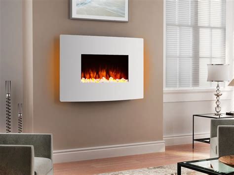 Endeavour Fires Egton White Wall Mounted Electric Fire White Curved