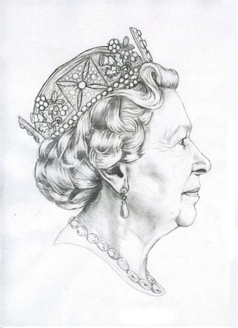 Królowa Elżbieta 2 Rysunek Filip Jako Mąż Królowej Stał U Jej Boku