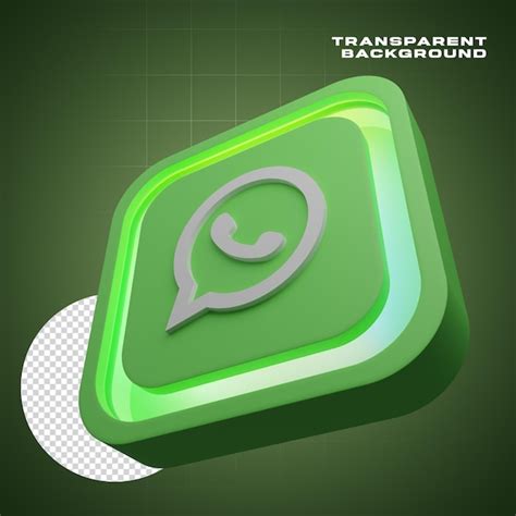 Premium Psd 3d Render Whatsapp Icon With Inner Neon Lights