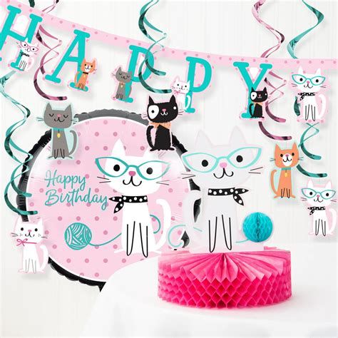 Purr Fect Cat Birthday Party Decorations Kit