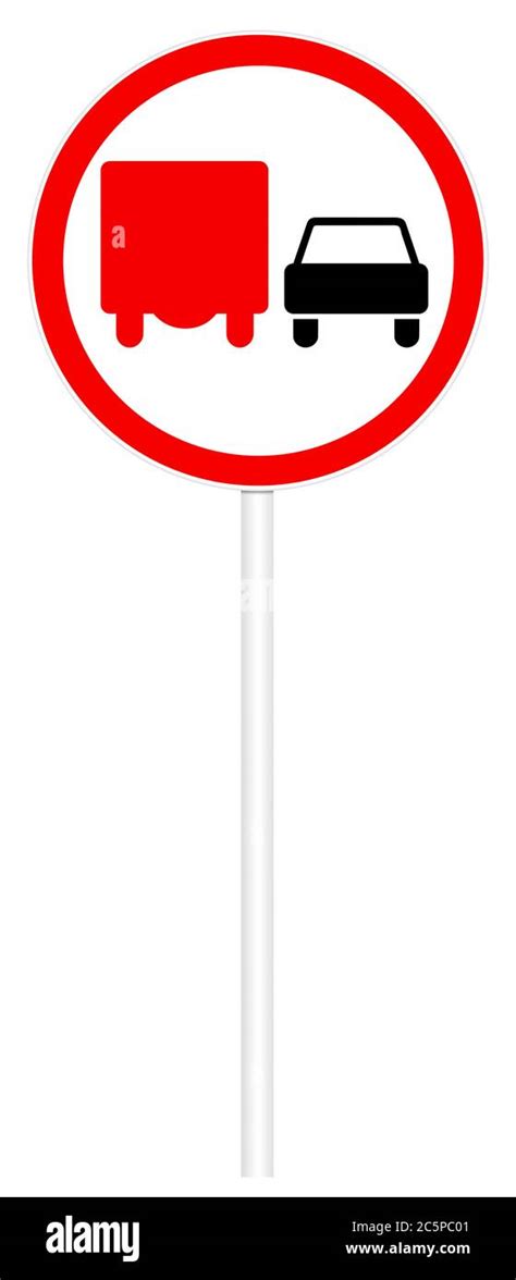 Prohibitory Traffic Sign Isolated On White 3d Illustration Overtaking
