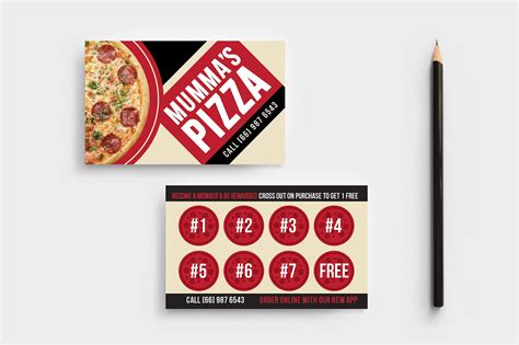 Reward loyalty with compelling custom cards that pull people in and have them coming back for more. Pizza Restaurant Loyalty Card Template in PSD, Ai & Vector - BrandPacks