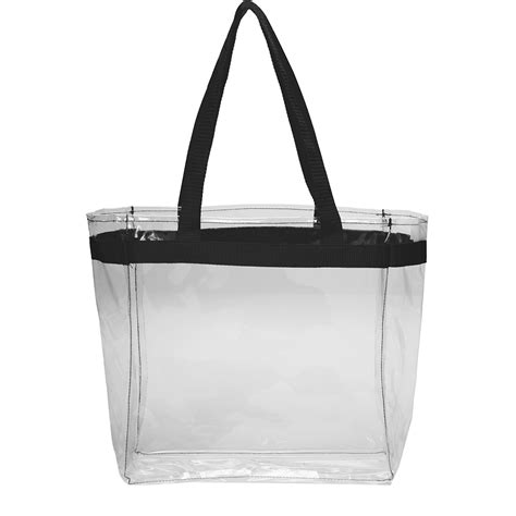 Personalized Color Handles Clear Plastic Tote Bags Tot132 Discountmugs