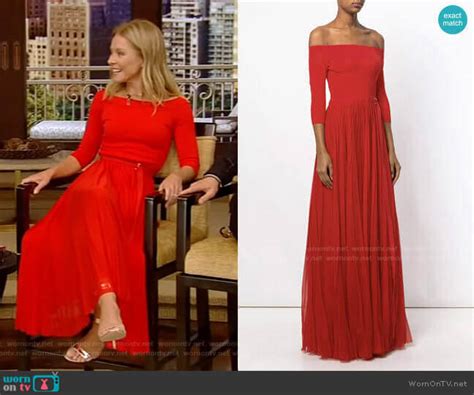 Wornontv Kellys Red Belted Maxi Dress On Live With Kelly And Ryan