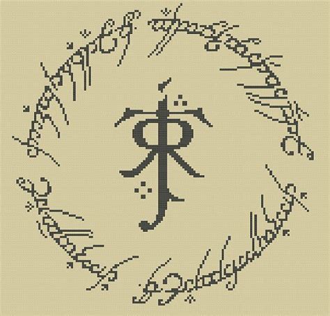 I'm sure i've seen the same stitched pattern before, is it an official pattern? Inspired by the Black Speech inscription on the One Ring ...