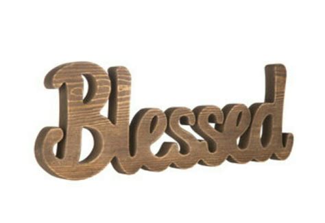 Items Similar To Wood Cursive Blessed Signshabby Chic Cut Out Wall