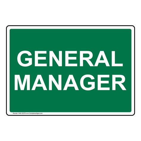 Office Information Sign General Manager