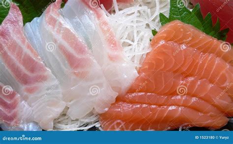 Served Japanese Raw Fish Sashimi Stock Photo Image 1523180
