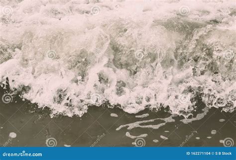 High Angle View Of Rippling Splashing Ocean Waves Rippled Sea Water