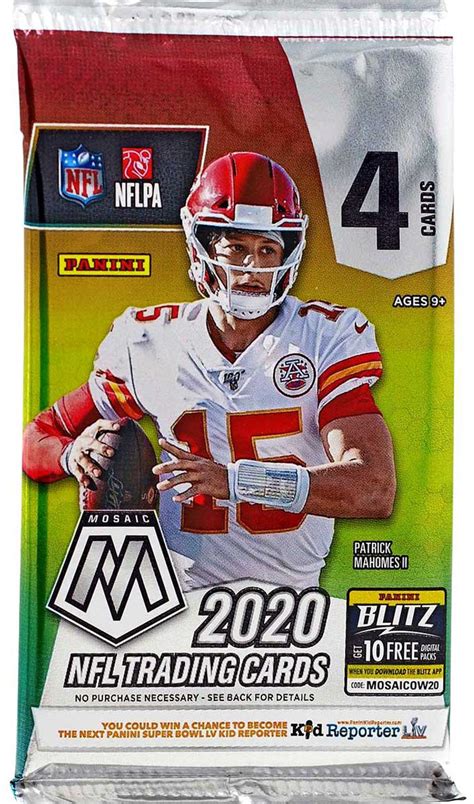 Nfl Panini 2020 Mosaic Football Trading Card Retail Pack 4 Cards Toywiz