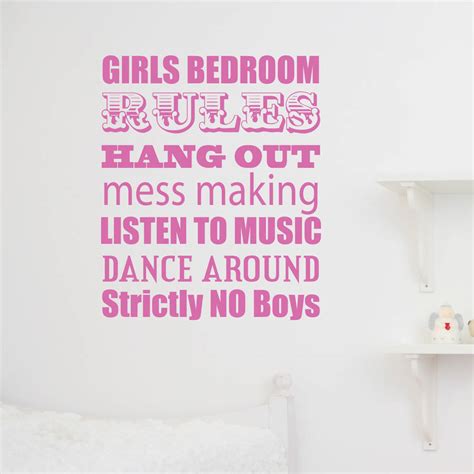 Girls Bedroom Rules Wall Sticker By Nutmeg