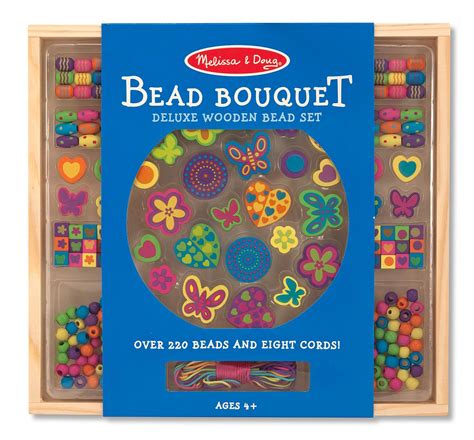 Melissa And Doug Bead Bouquet Deluxe Wooden Bead Set With 220