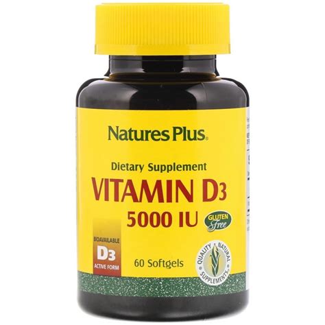 Natures Plus Vitamin D3 5000 Iu 60 Softgels By Iherb