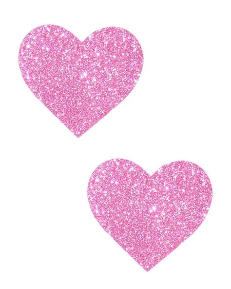 Pink Glitter Heart Pasties Rave Wonderland