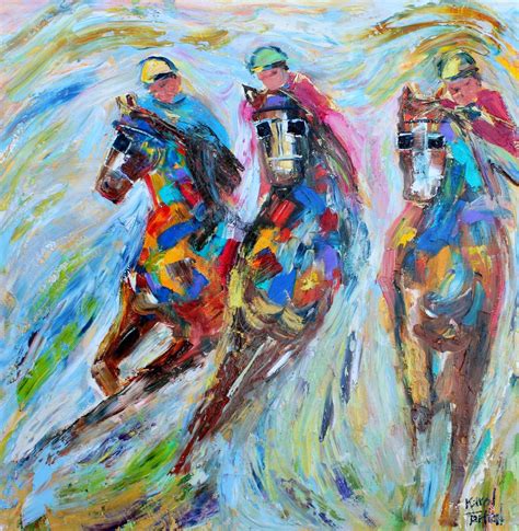 Horse Race Painting Kentucky Derby Equine Art Original Oil Etsy
