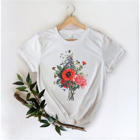 Botanical Shirt Vintage T Shirt Flower Tee Vintage Botanical Etsy