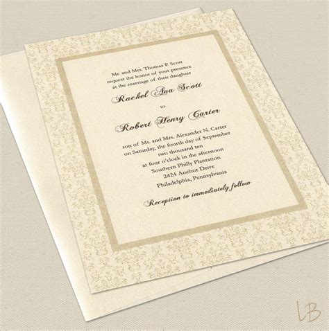 Formal Wedding Invitation Sample Set By Lbcreativepaper On