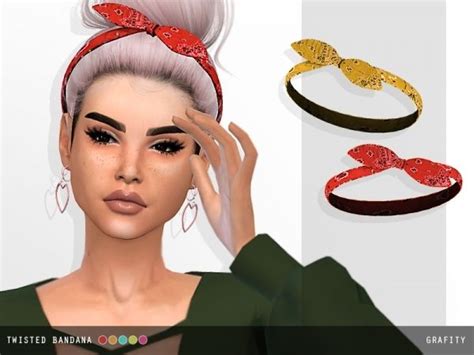 Twisted Bandana By Grafity The Sims The Sims 4 Cabelos The Sims E Sims