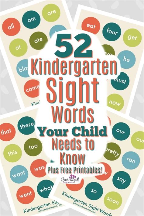 Sight Words For Kindergarten How To Teach Them · Pint Sized Treasures