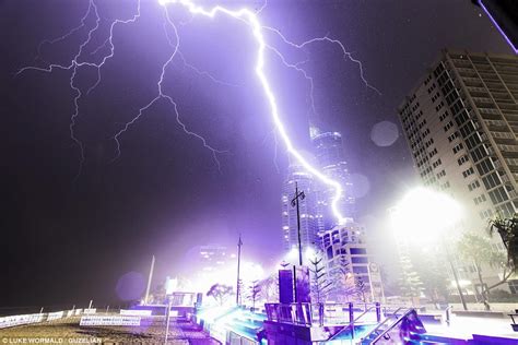 Incredible Moment Lightning Bolt Blasts Building Just Metres Away From