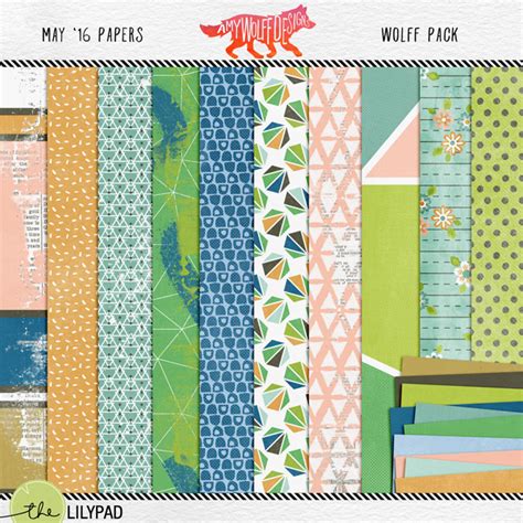 Digital Scrapbook Paper Pack By Amy Wolff Designs