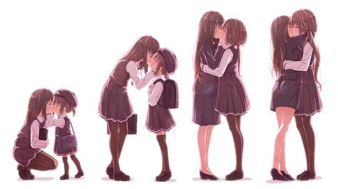 Girl Kissing Girls Anime Wallpapers Wallpaper Cave