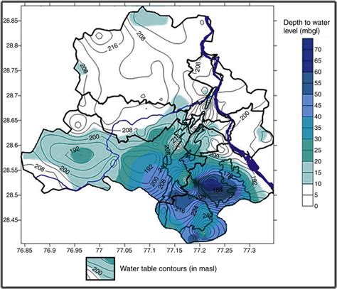 13 The Groundwater Level Contour And Depth To Water Level Map Of Delhi
